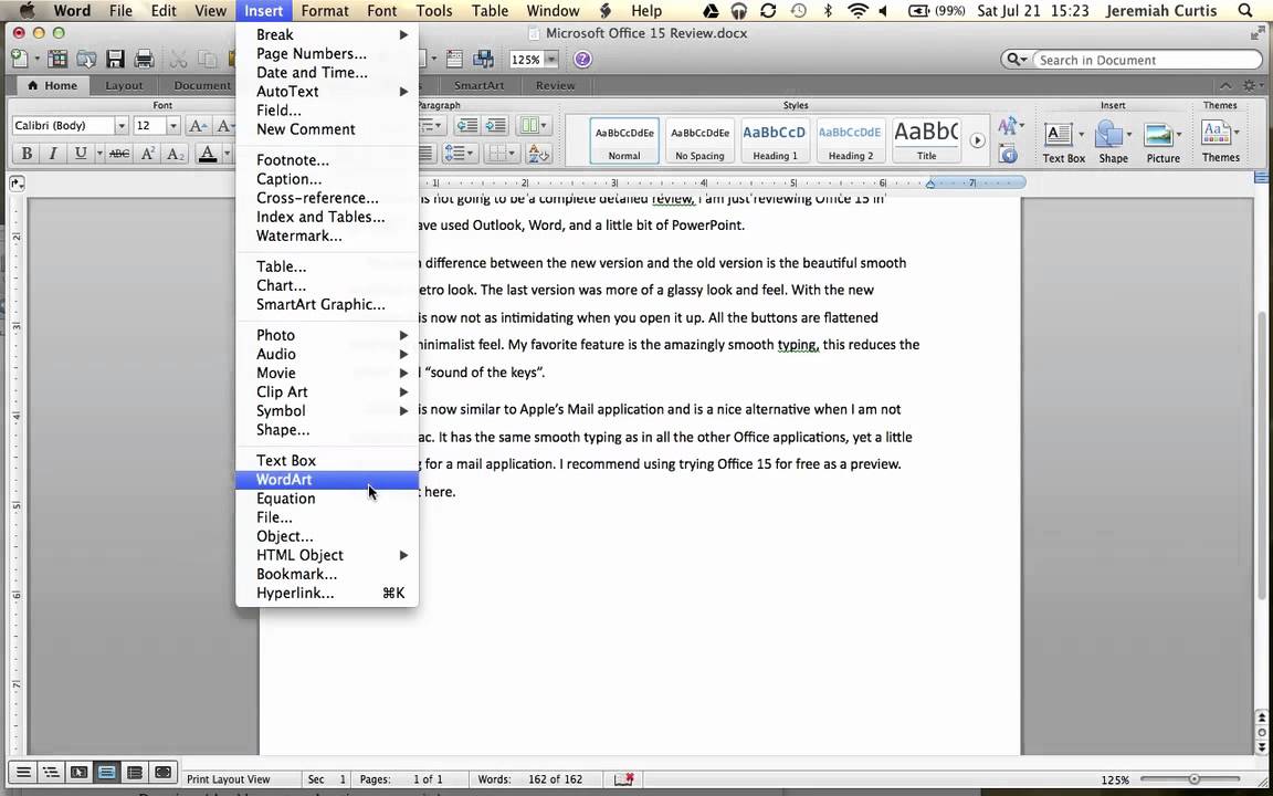 how to highlight the whole document in word for mac